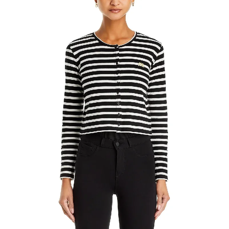 Maison Labiche Womens Knit Striped Cardigan Sweater