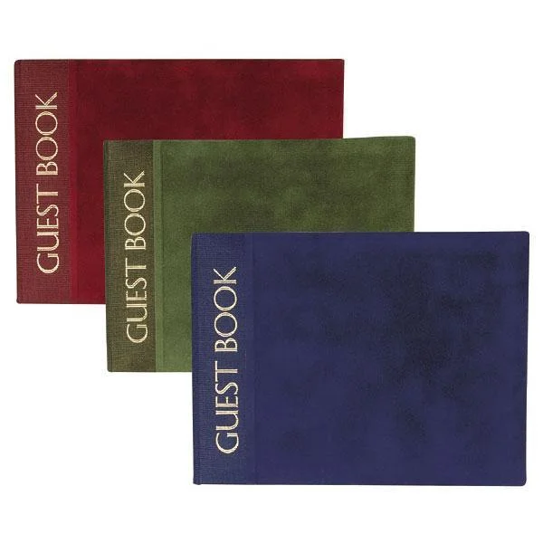 Luxury Cover with Gold Foil Print Guest Book Burgundy (Pack of 1)