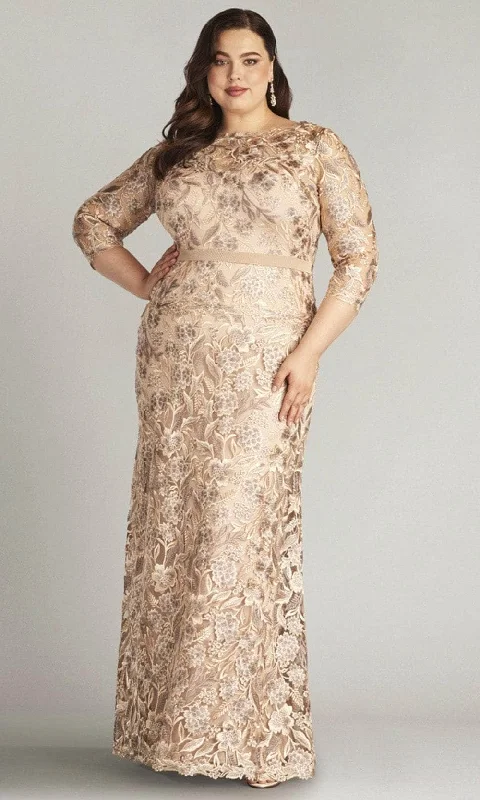 Tadashi Shoji CDP24130LQ - Floral Embroidered Bateau Formal Gown