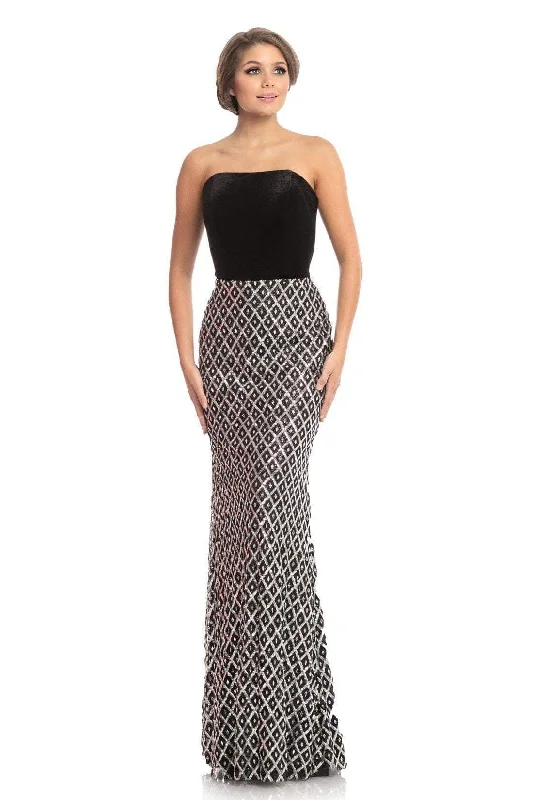 Johnathan Kayne - Strapless Velvet Sequin Evening Dress 9053SC