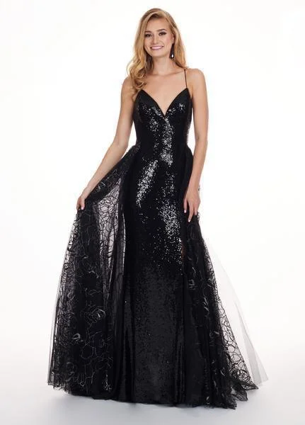 Rachel Allan 6606 - Sequined Sweetheart Gown with Overlay