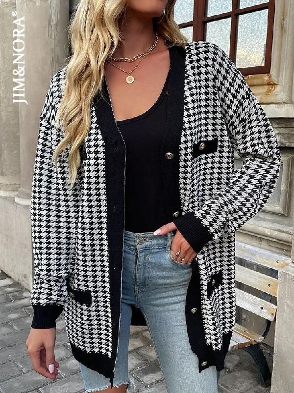 JIM & NORA Ladies Thick Plaid Shirts Overcoat Women Winter Warm Blouses Casual Buttons Shirt Jacket Female Clothes Coat Outwear