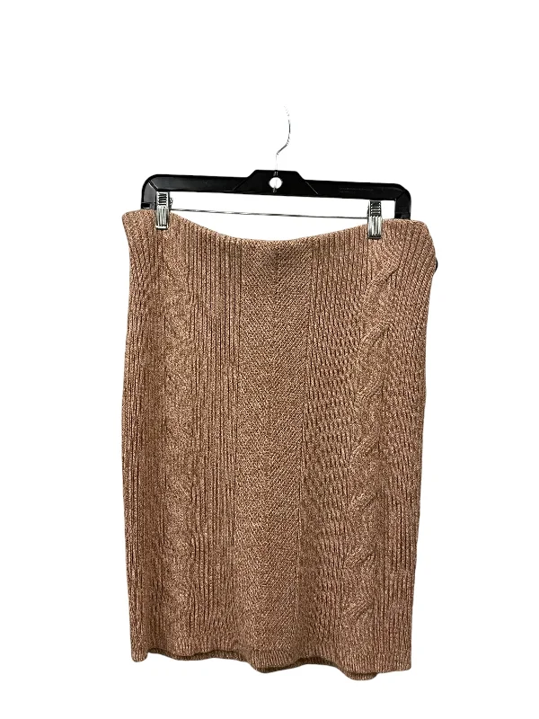 Skirt Midi By Express In Brown, Size: Xl